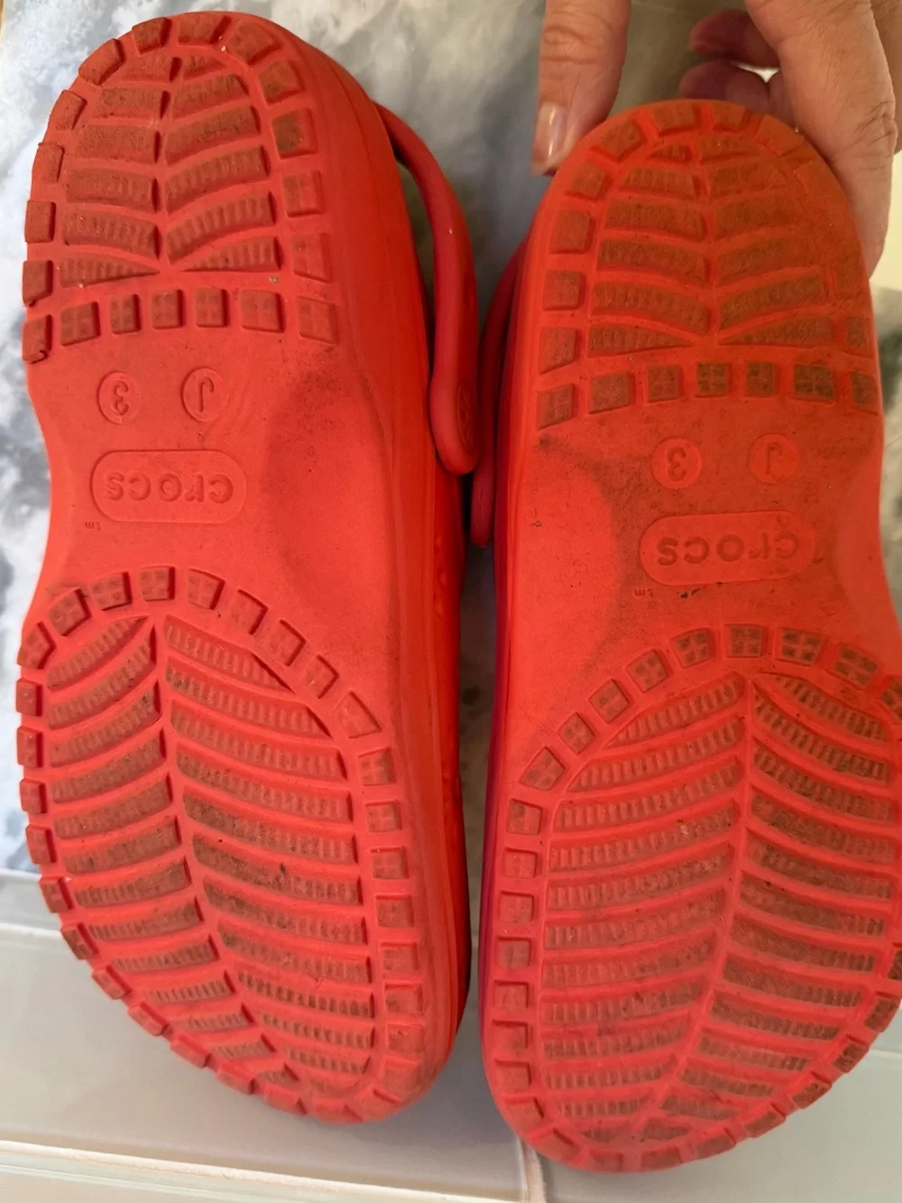 Kids Red Crocs Size J3 Clog Shoes